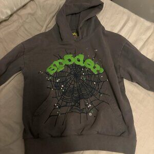 ✨ Sp5der Web Hoodie Green & Gray Men’s Small S Thick Streetwear Pullover ✨